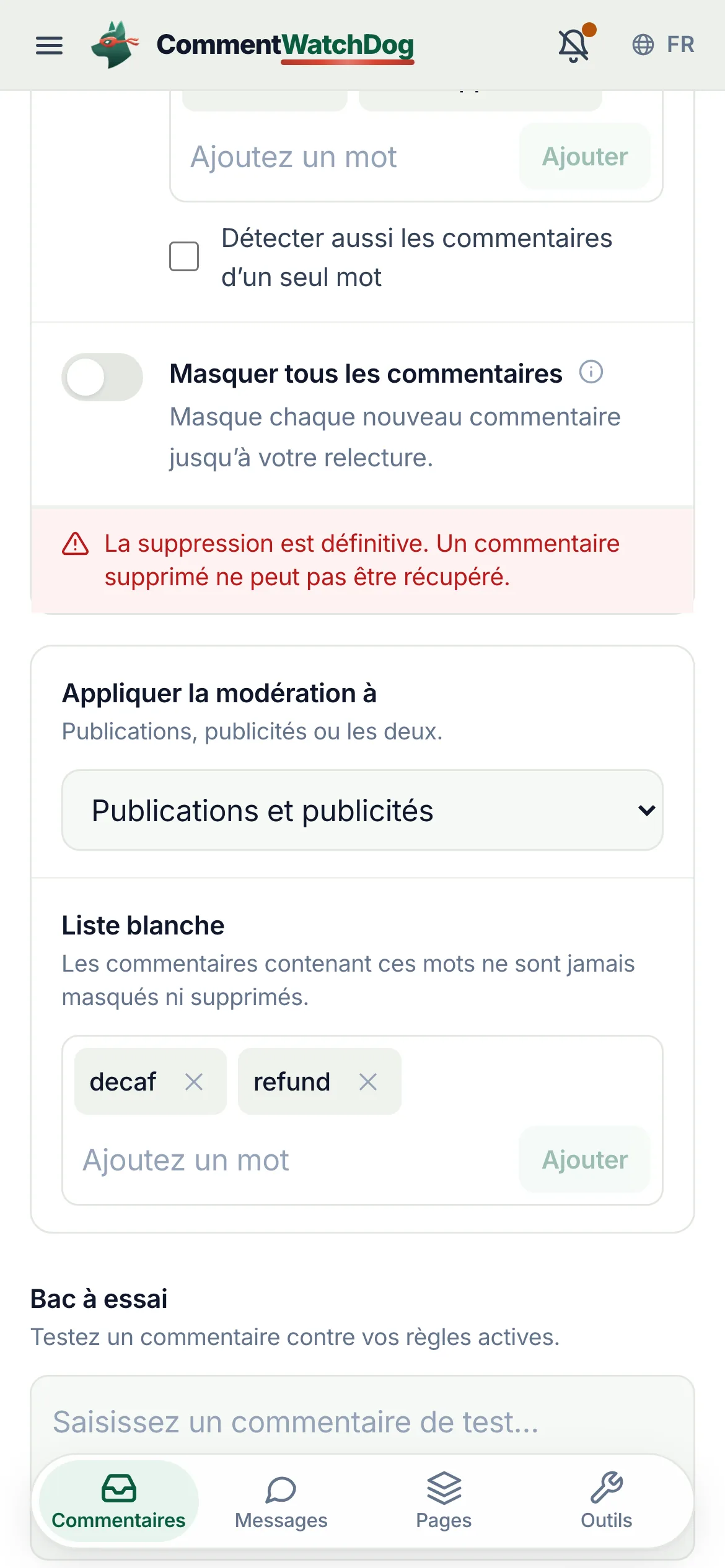 La même chose sur un téléphone.