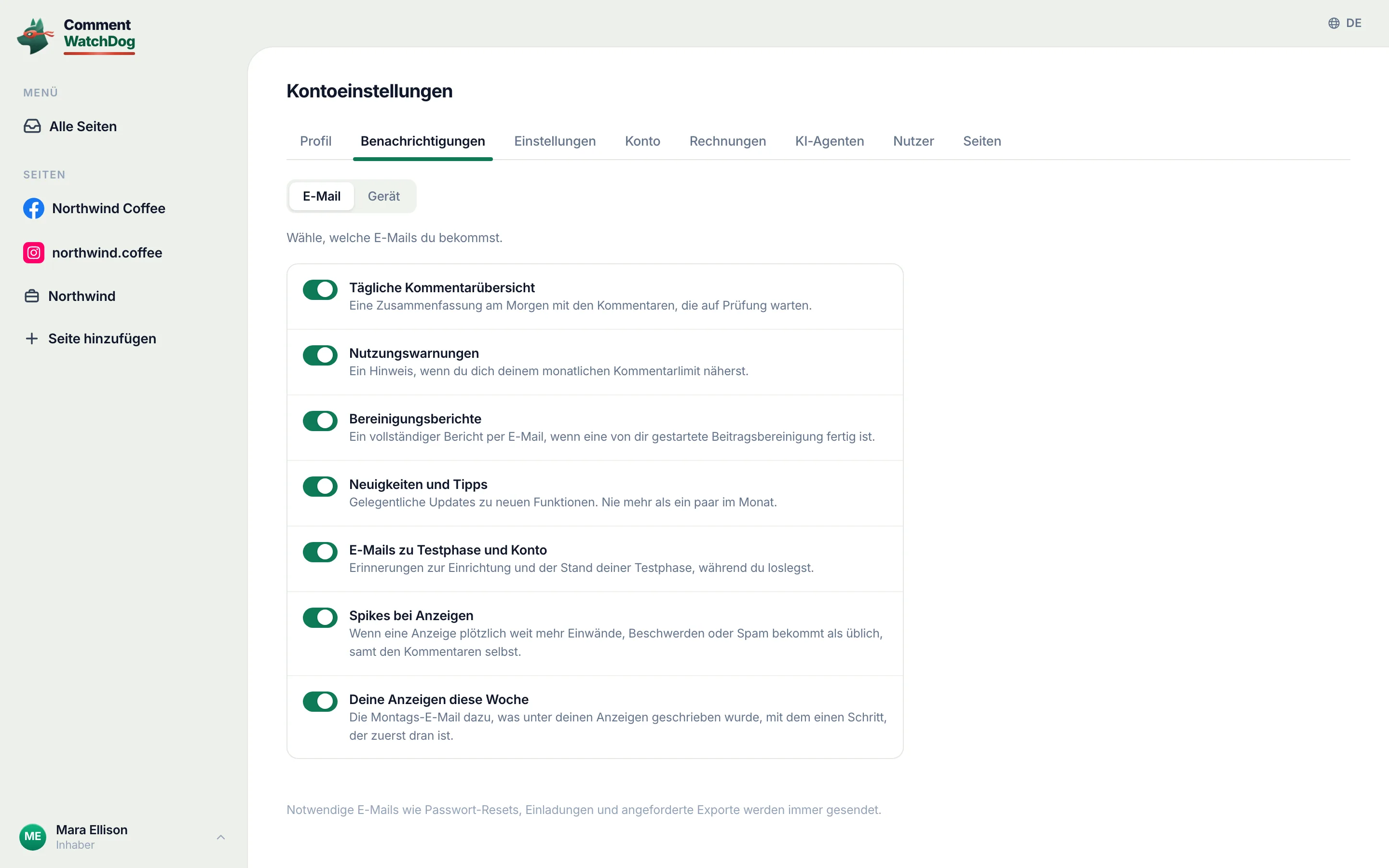 Nutzungswarnungen.