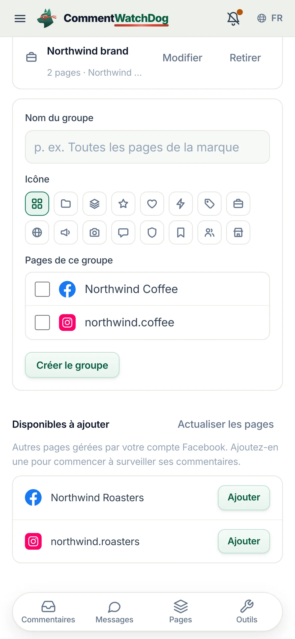 La même liste sur un téléphone.