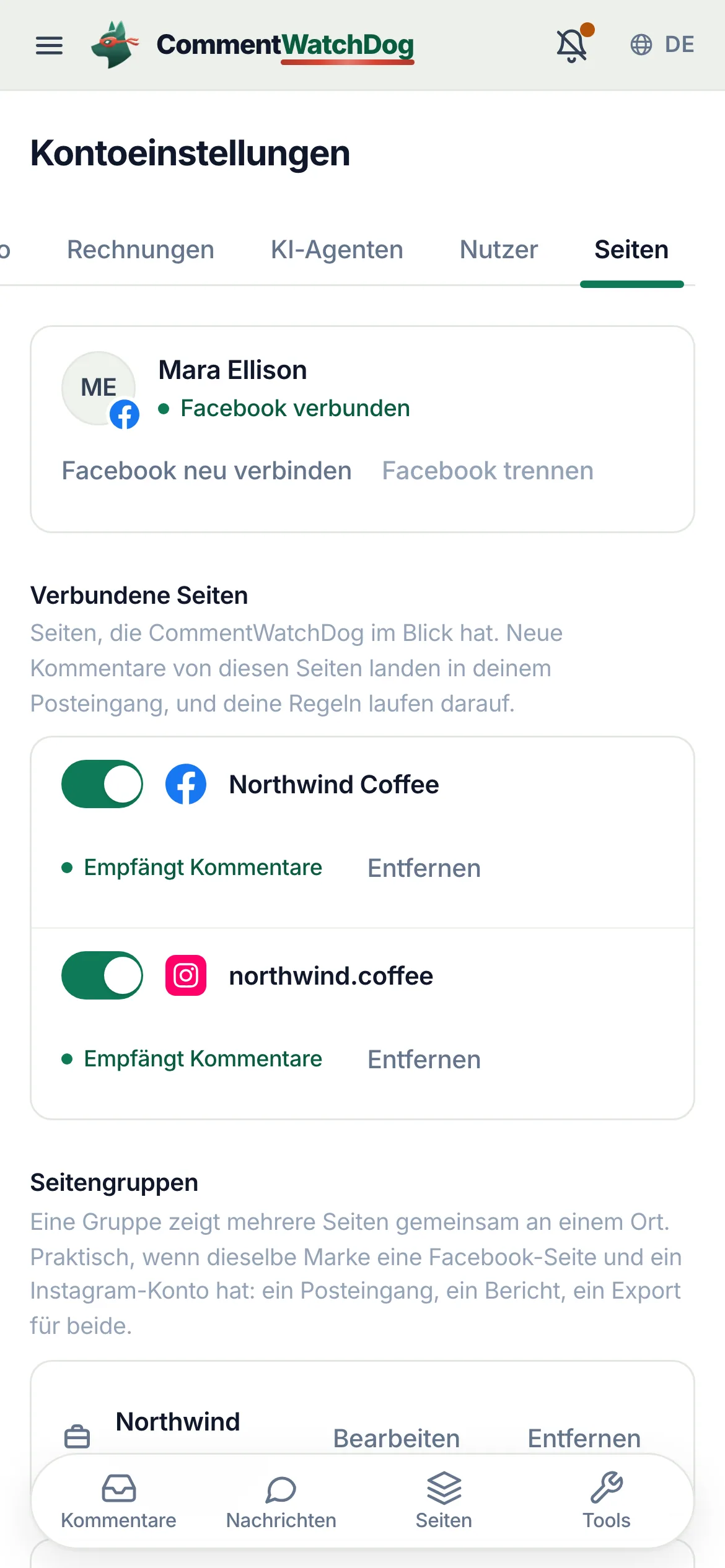 Dasselbe auf dem Handy.