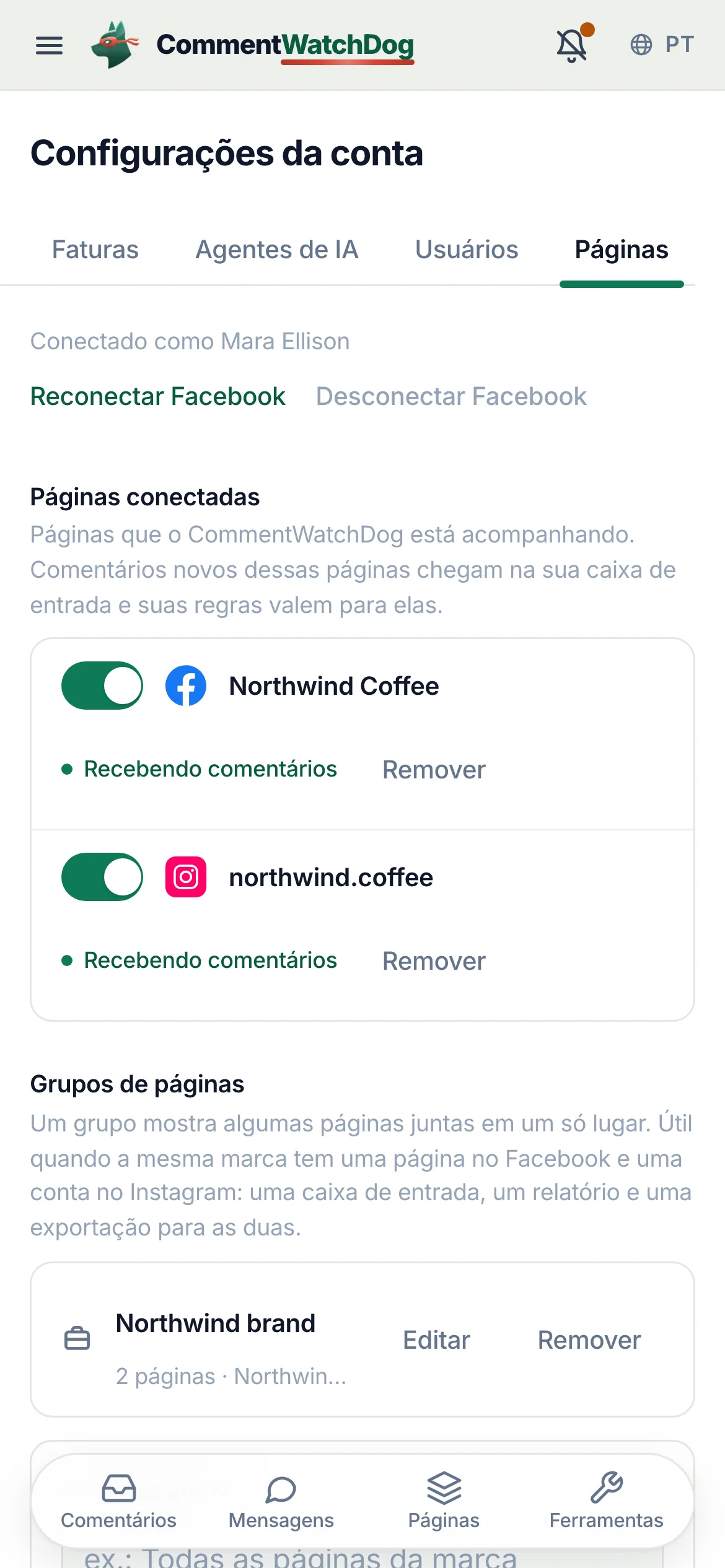 O mesmo em um celular.