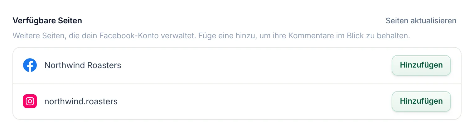 Seiten aktualisieren.