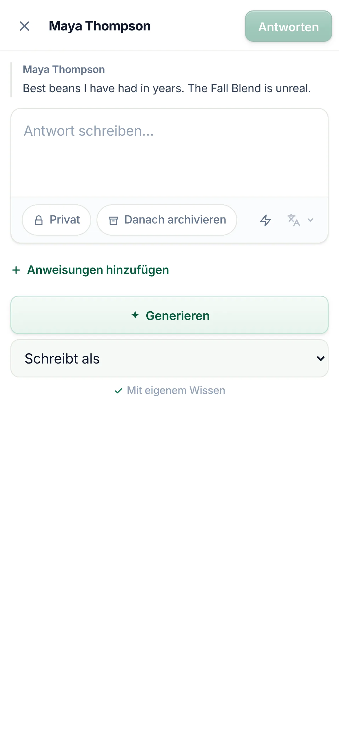 Dasselbe auf dem Handy.