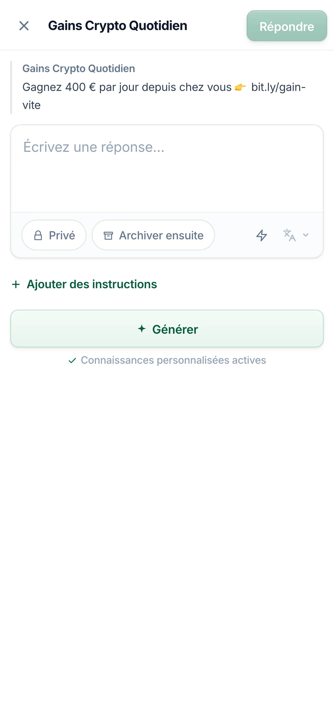 L’éditeur sur un téléphone.