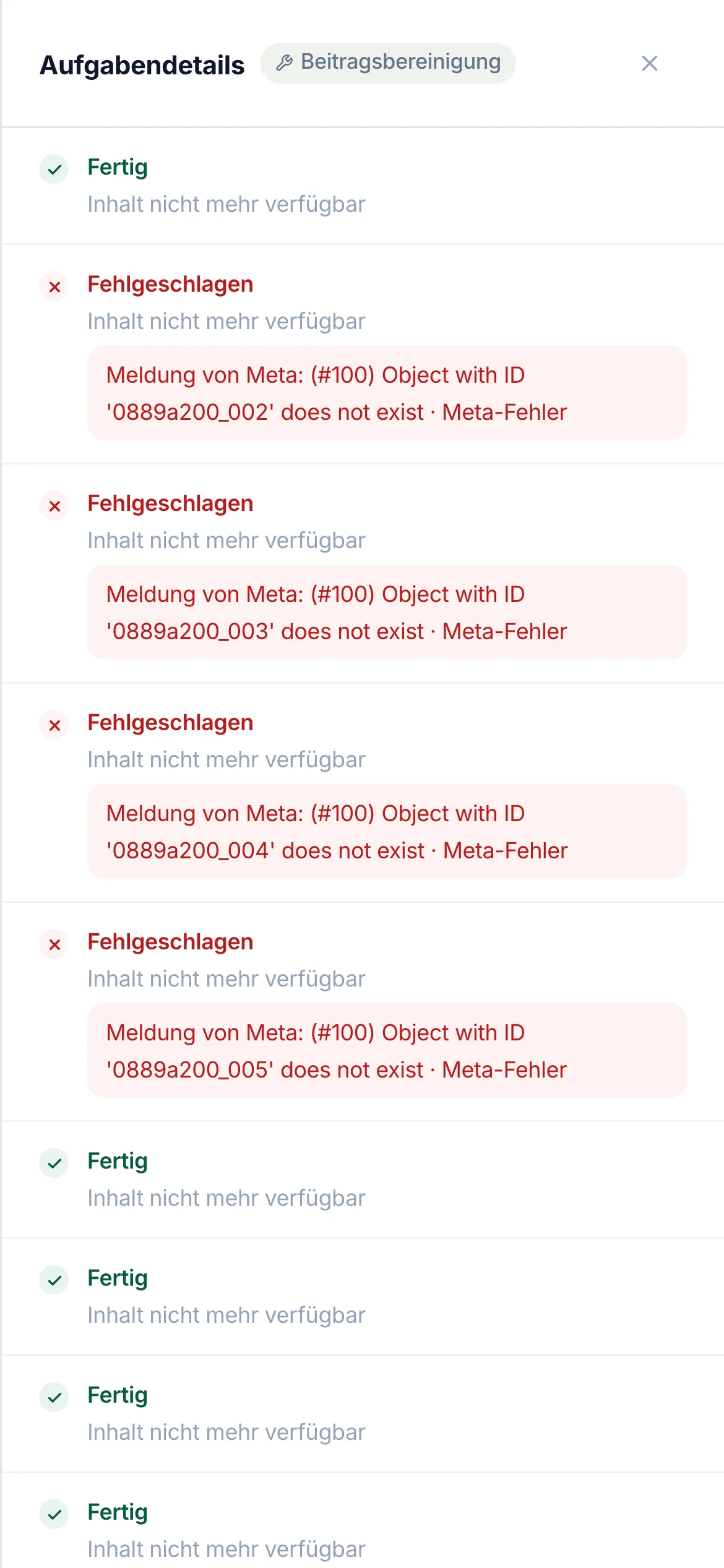 Dasselbe auf dem Handy.