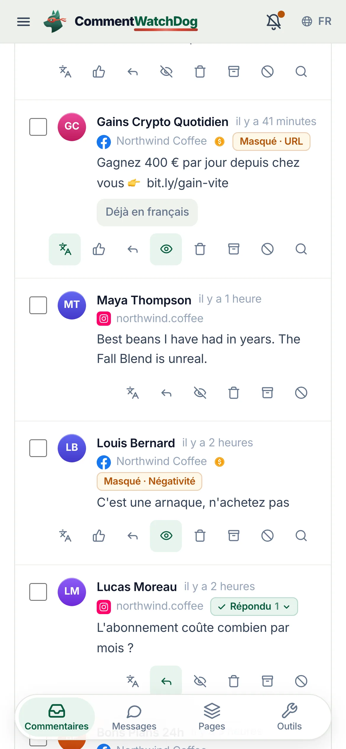 La même chose sur un téléphone.