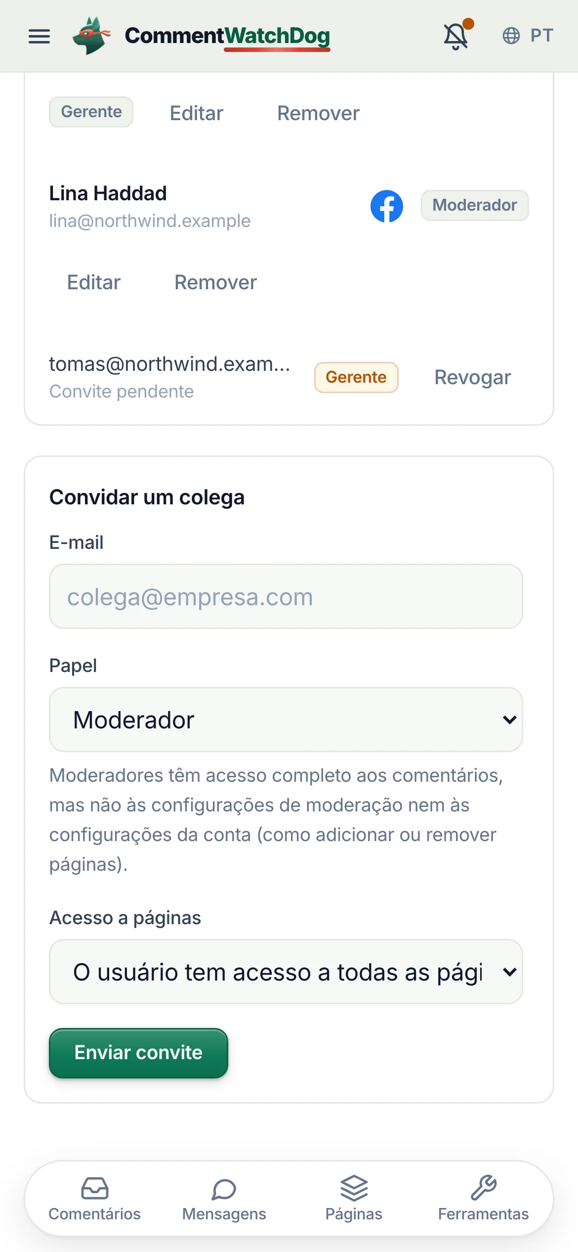 O mesmo em um celular.